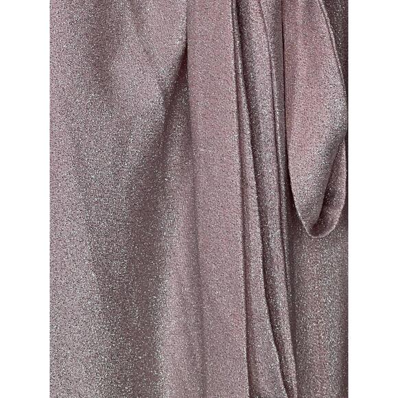 NWT Free People One More Time Lurex Wrap Midi Dress Peach Pink Shimmer Size M - Picture 6 of 10